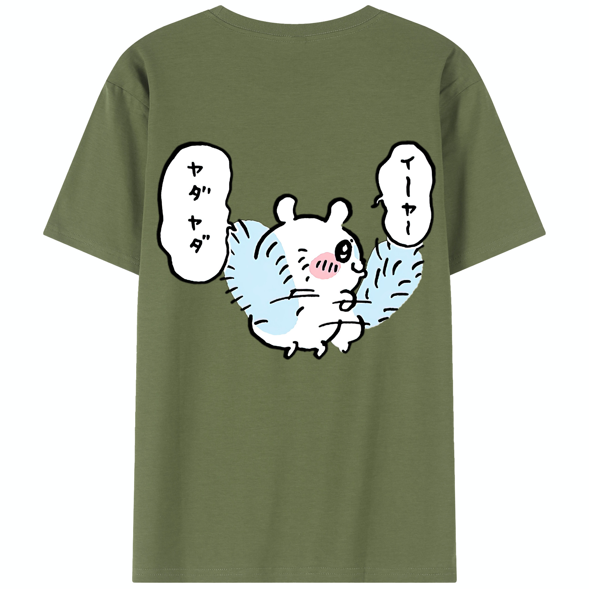（画像用） ちいかわ モモンガ Chii-kawa Momonga 綿100％半袖Tシャツ（背面プリント）